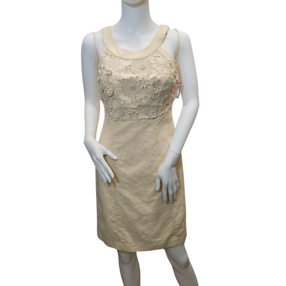 Anthropologie Postage Stamp Oleander, Cream, S/M